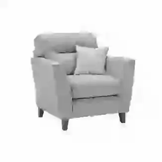Grey Fabric High Back Armchair with Dark Feet
